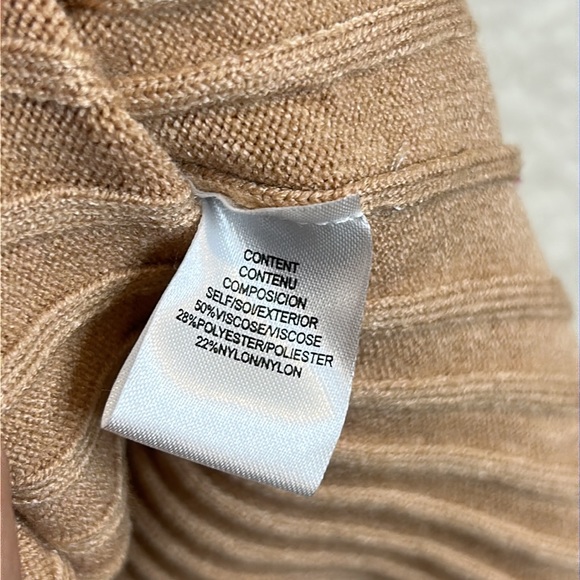NWT WAYF x Dede & Emily Womens Tan Ribbed Knit Hollie Sweater Dress L LARGE - Picture 7 of 10